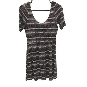 Ardene dress size small, aztec pattern, short sleeved, purple, black, blue